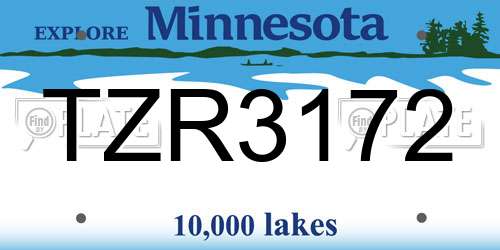 TZR3172 Minnesota License Plate