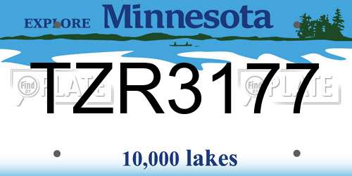 TZR3177 Minnesota License Plate
