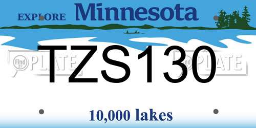 TZS130 Minnesota License Plate