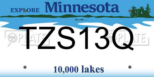 TZS13Q Minnesota License Plate