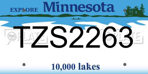 TZS2263 Minnesota License Plate