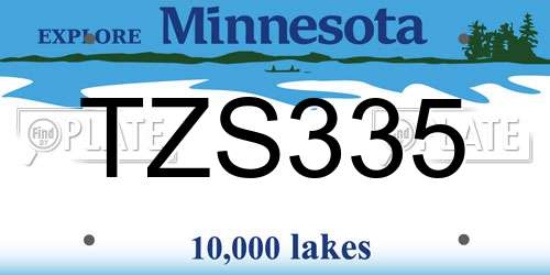 TZS335 Minnesota License Plate