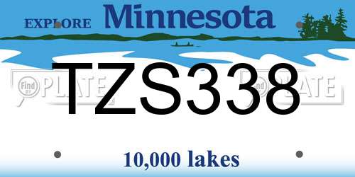 TZS338 Minnesota License Plate