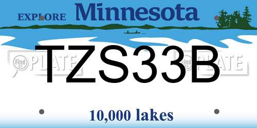 TZS33B Minnesota License Plate