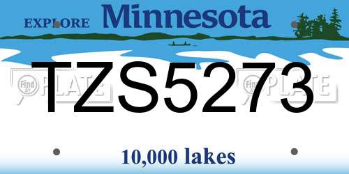 TZS5273 Minnesota License Plate