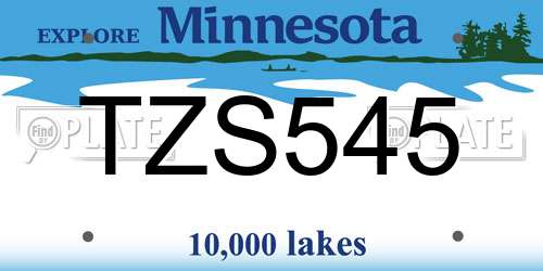 TZS545 Minnesota License Plate
