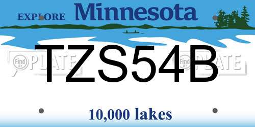 TZS54B Minnesota License Plate