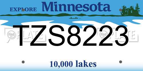 TZS8223 Minnesota License Plate
