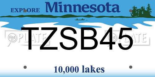TZSB45 Minnesota License Plate