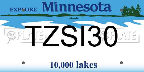TZSI30 Minnesota License Plate