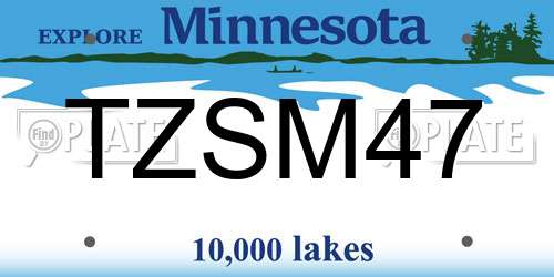 TZSM47 Minnesota License Plate