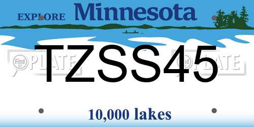 TZSS45 Minnesota License Plate
