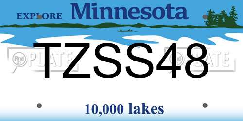 TZSS48 Minnesota License Plate