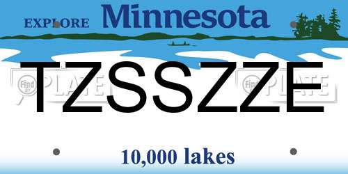 TZSSZZE Minnesota License Plate