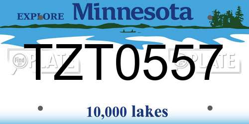 TZT0557 Minnesota License Plate