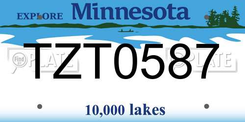 TZT0587 Minnesota License Plate