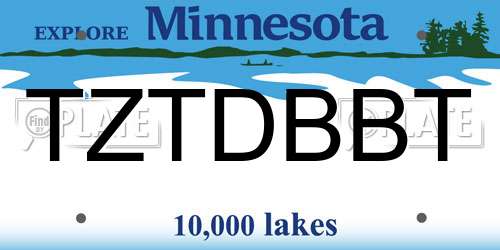 TZTDBBT Minnesota License Plate