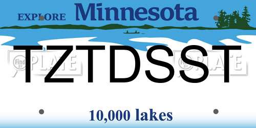TZTDSST Minnesota License Plate