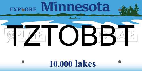 TZTOBBT Minnesota License Plate