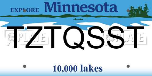 TZTQSST Minnesota License Plate