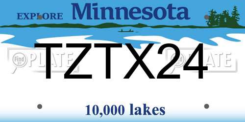 TZTX24 Minnesota License Plate
