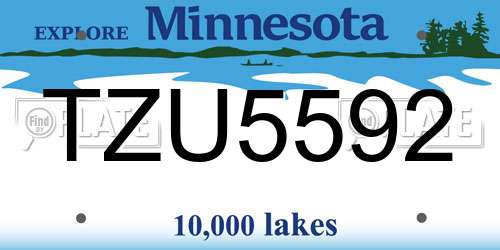 TZU5592 Minnesota License Plate