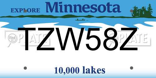 TZW58Z Minnesota License Plate