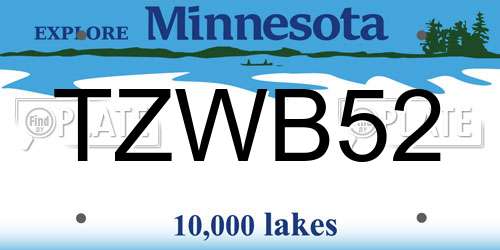 TZWB52 Minnesota License Plate