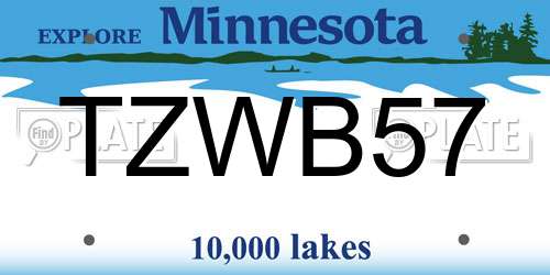 TZWB57 Minnesota License Plate