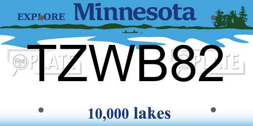 TZWB82 Minnesota License Plate