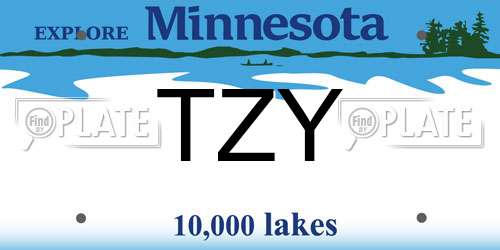 TZY Minnesota License Plate