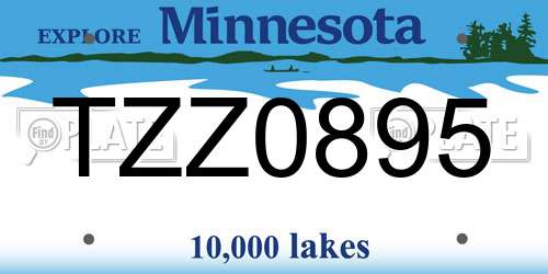 TZZ0895 Minnesota License Plate