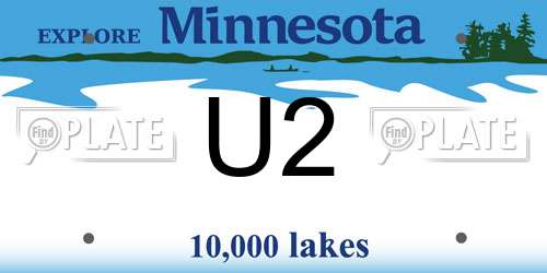 U2 Minnesota License Plate