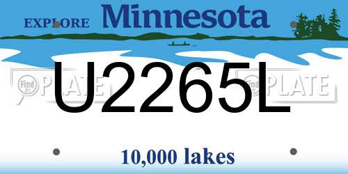 U2265L Minnesota License Plate