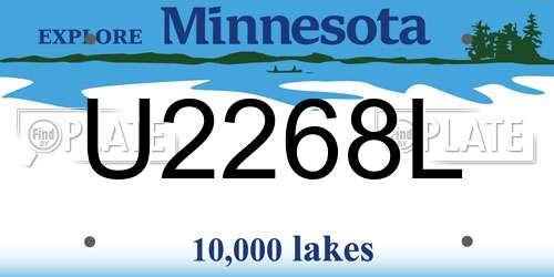 U2268L Minnesota License Plate