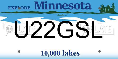 U22GSL Minnesota License Plate
