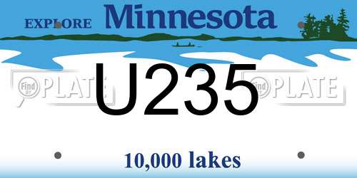 U235 Minnesota License Plate