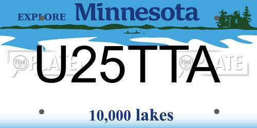 U25TTA Minnesota License Plate