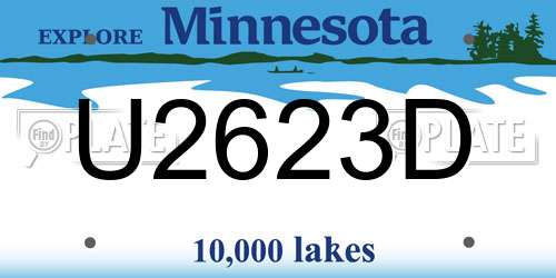 U2623D Minnesota License Plate