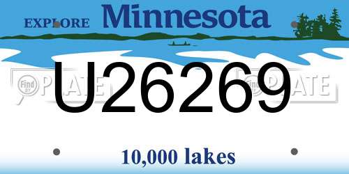 U26269 Minnesota License Plate