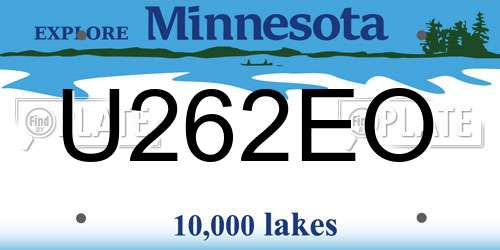 U262EO Minnesota License Plate
