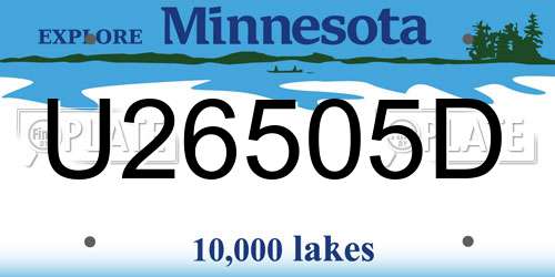 U26505D Minnesota License Plate