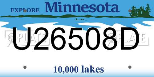 U26508D Minnesota License Plate