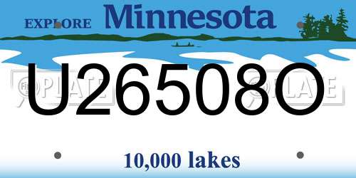 U26508O Minnesota License Plate