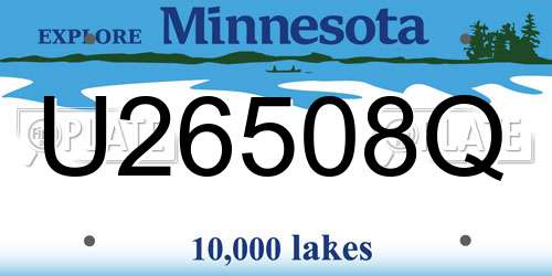U26508Q Minnesota License Plate