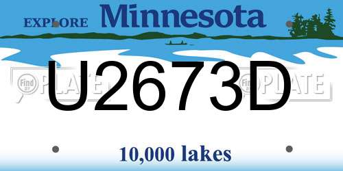 U2673D Minnesota License Plate