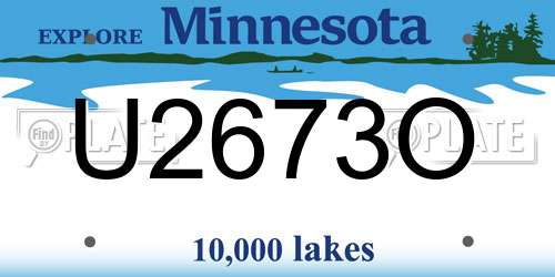 U2673O Minnesota License Plate