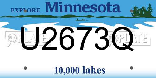 U2673Q Minnesota License Plate