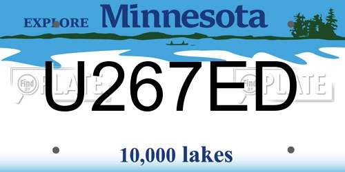 U267ED Minnesota License Plate