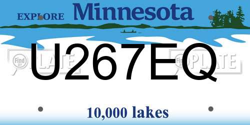 U267EQ Minnesota License Plate